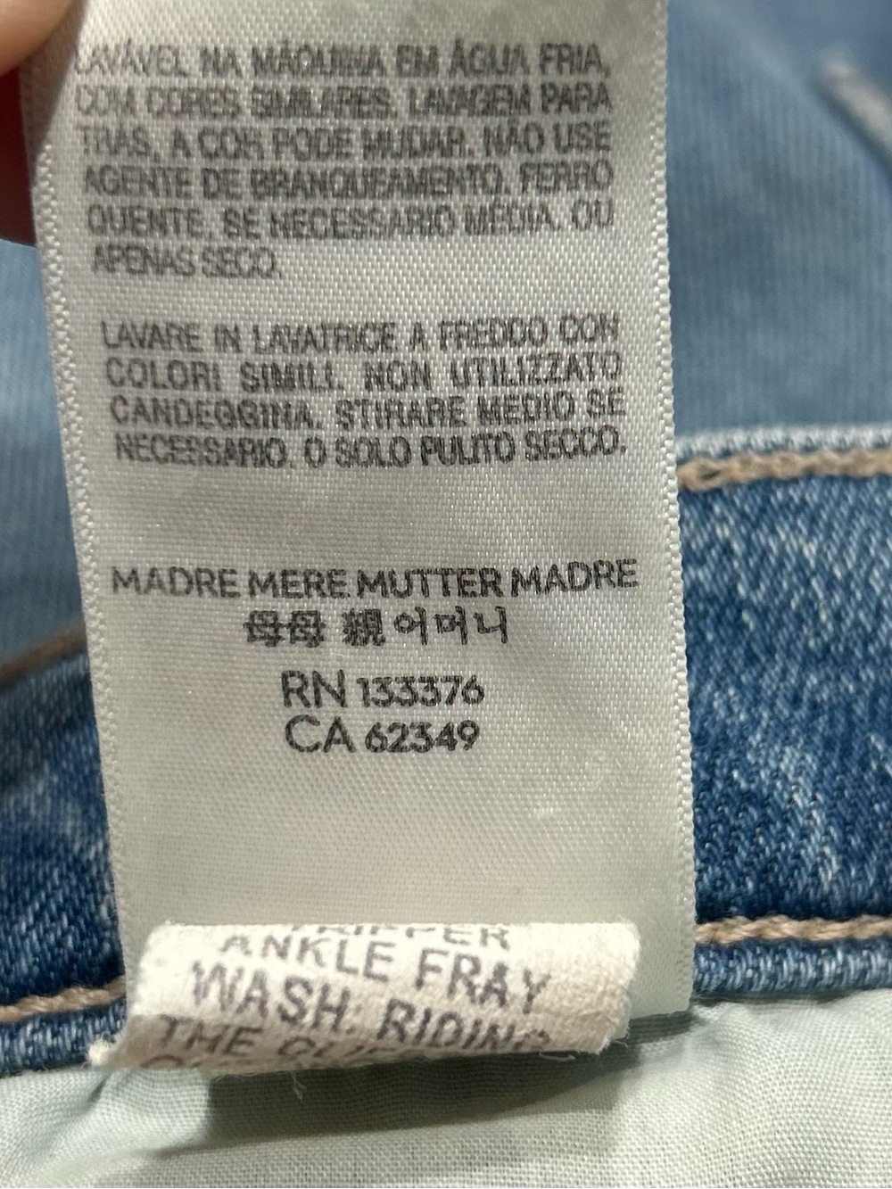 MOTHER The Tripper Ankle Fray Jeans Riding The Cliffside Button Fly Stretch 27 - Picture 7 of 13